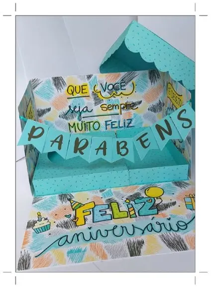 Arquivo de corte Caixa Cenário - Parabéns *STUDIO