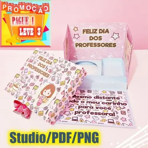 Arquivo de corte caixa cenário Dia dos Professores