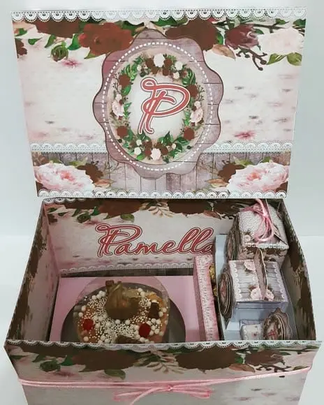 Arquivo de corte Caixa cenário Floral *Studio/PDF