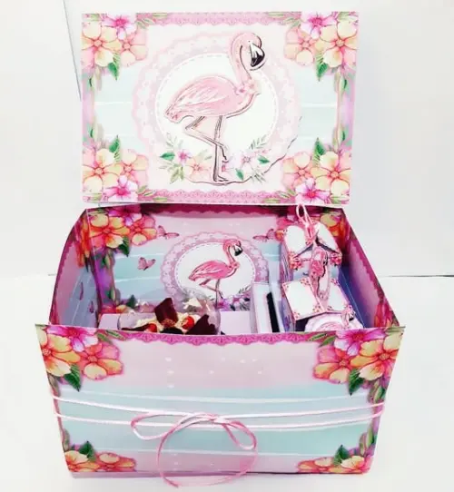 Arquivo de corte Caixa cenário Flamingo *Studio/PDF