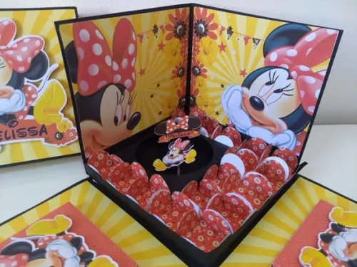 Arquivo de corte Caixa cenário Minnie Vermelha *Studio