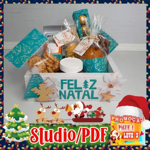 Arquivo de corte caixa Cesta Natalina *Studio/PDF*