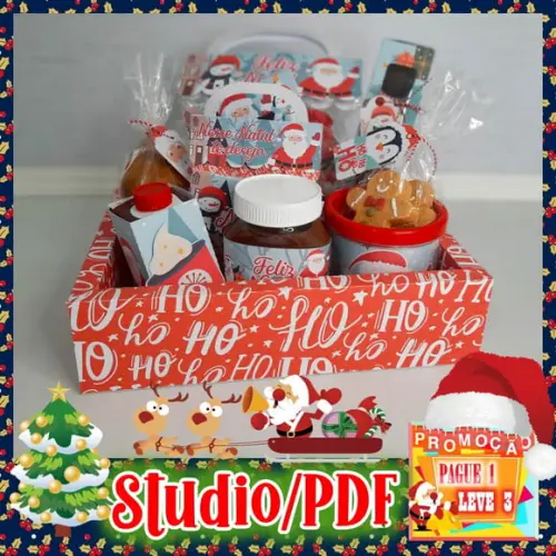 Arquivo de corte caixa Cesta Natalina *Studio/PDF*