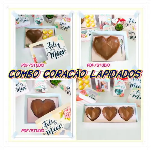 Arquivo de Corte Caixa coração Lapidado - Dia das Mães