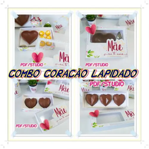 Arquivo de Corte Caixa coração Lapidado - Dia das Mães