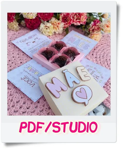 Arquivo de corte Caixa explosão - Dia das Mães Studio/PDF