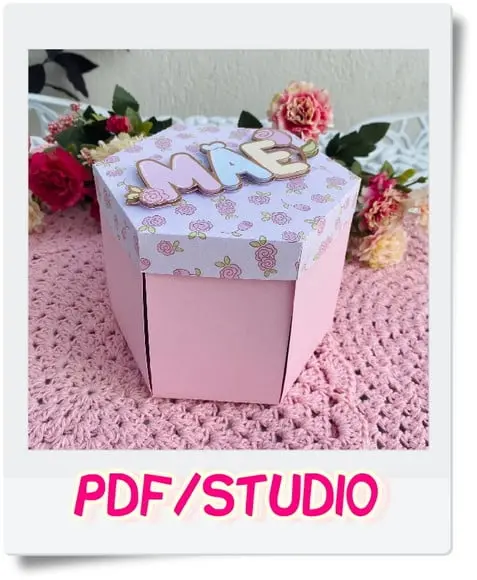 Arquivo de corte Caixa explosão - Dia das Mães Studio/PDF
