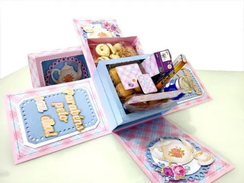 Arquivo de corte Caixa explosão Café da Manha Studio/PDF/SVG