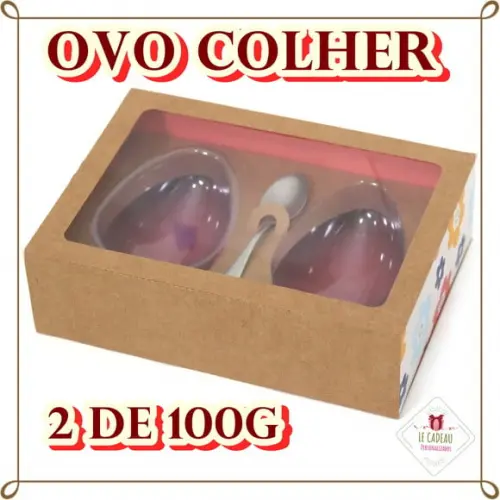 Arquivo de corte caixa Ovo de colher 100g SVG/PDF/DXF