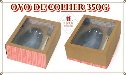 Arquivo de corte caixa Ovo de colher 350g SVG/PDF/DXF