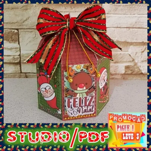 Arquivo de corte caixa Panetone médio Natal