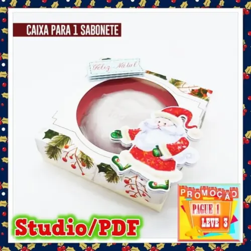 Arquivo de corte caixa para 1 sabonete Natal