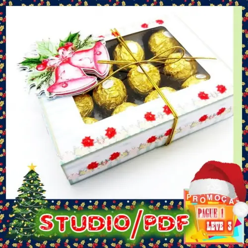 Arquivo de corte caixa para 12 doces Natal