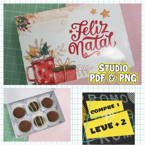 Arquivo de Corte Caixa para 6 Doces Natal