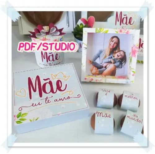 Arquivo de Corte Caixa para brownie - Dia das Mães