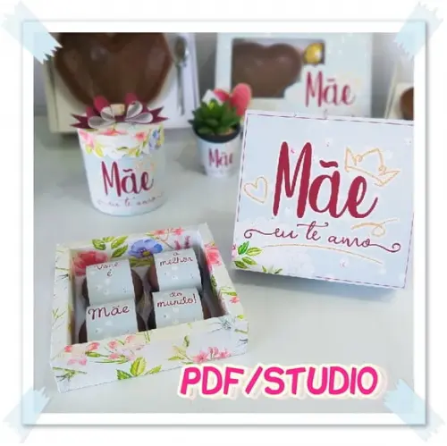 Arquivo de Corte Caixa para brownie - Dia das Mães