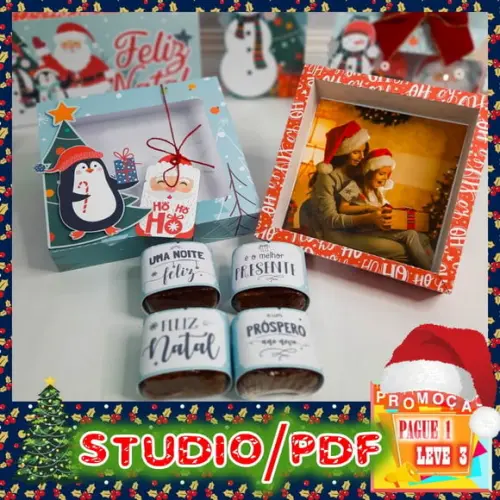 Arquivo de corte Caixa para Brownie e Foto Natal
