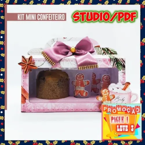 Arquivo de corte caixa para Kit Confeiteiro - Natal