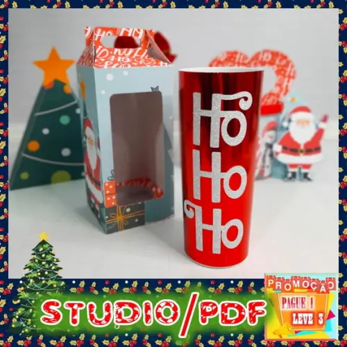 Arquivo de corte Caixa para long drink Natal