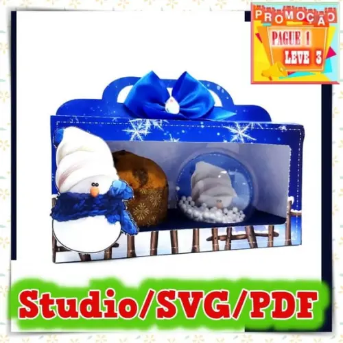 Arquivo de corte caixa para Mini Panetone e esfera Natal