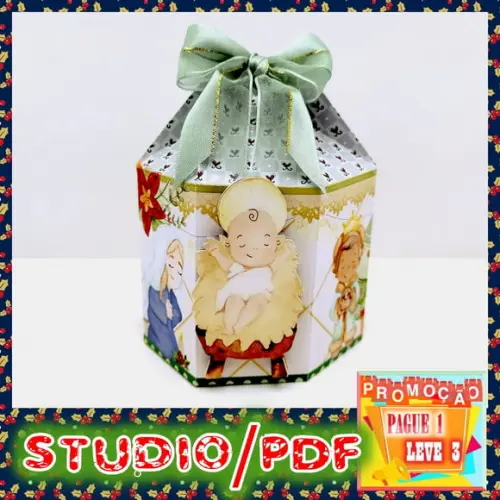 Arquivo de corte caixa para Mini Panetone Natal