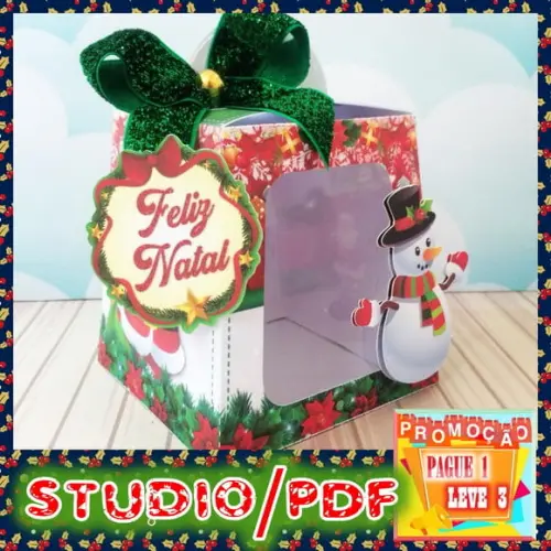 Arquivo de corte caixa para Mini Panetone Natal