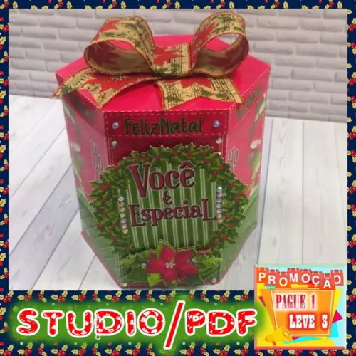 Arquivo de corte caixa para Panetone (500g) Natal