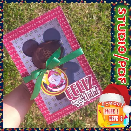 Arquivo de corte caixa para Urso de chocolate Natal
