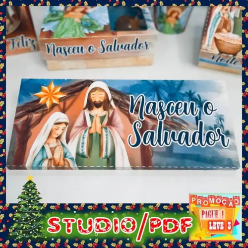 Arquivo de corte Caixa porta barra de Chocolate Natal