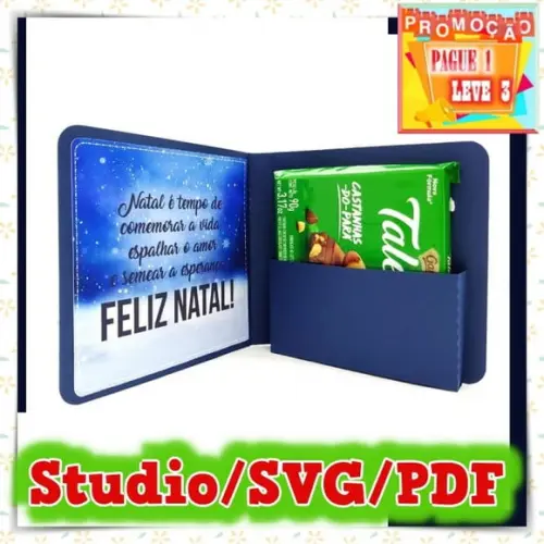 Arquivo de corte Caixa porta Chocolate Talento 90g Natal