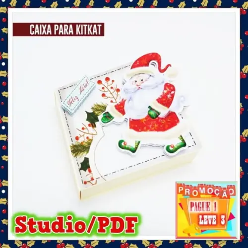 Arquivo de corte Caixa porta kit kat Natal