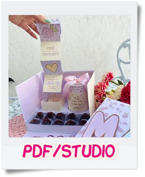 Arquivo de corte Caixa Surpresa- Dia das Mães Studio/PDF