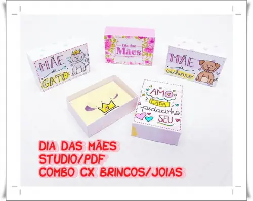 Arquivo de corte Caixas Joias Dia das Mães ***Studio/PDF