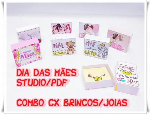 Arquivo de corte Caixas Joias Dia das Mães ***Studio/PDF
