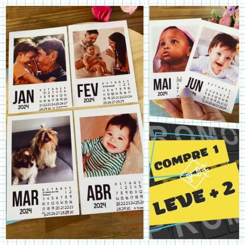 Arquivo de Corte Calendário Polaroid 2024 Png
