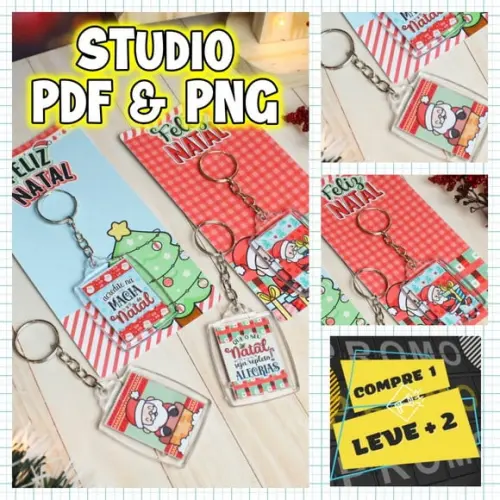 Arquivo de Corte Card + Chaveirinho Acrílico Natal