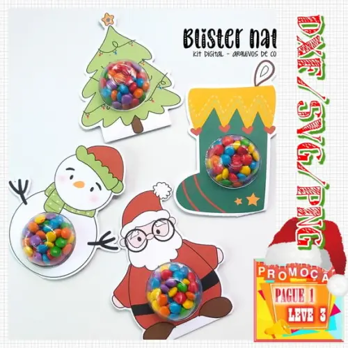 Arquivo de corte Cartão Blister Natal