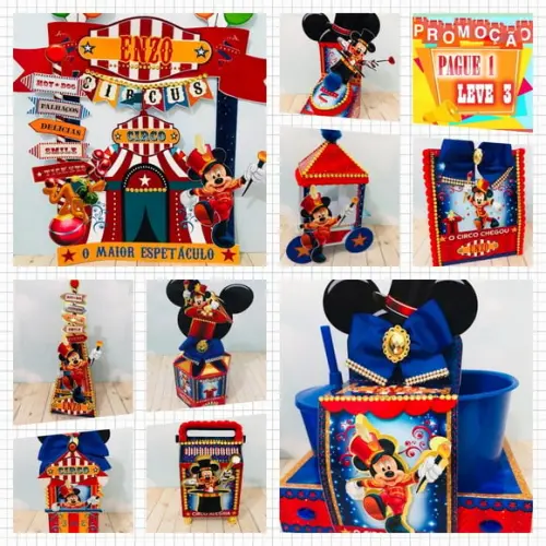 Arquivo de corte Circo do Mickey Studio/PDF