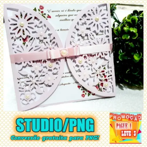 Arquivo de corte convite convite rendado rosa Studio/PNG