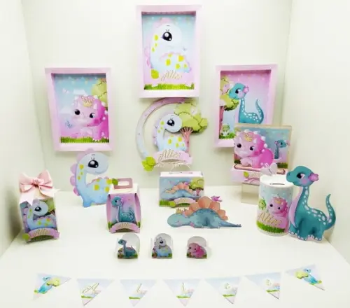 Arquivo de corte Dinossauro Menina Studio/PDF/PNG