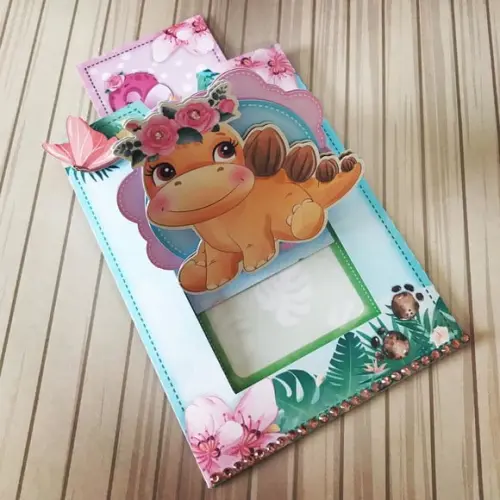 Arquivo de corte Dinossauro Menina Studio/PDF/PNG