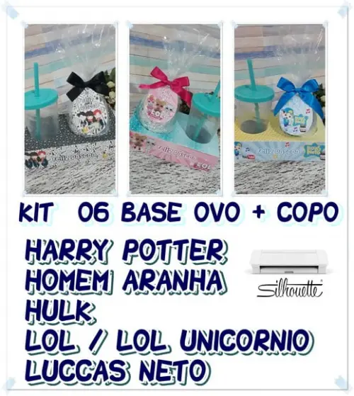 Arquivo de corte kit 6 Base Ovo e Copo Páscoa Studio