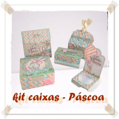 Arquivo de corte kit caixas - Páscoa DXF/PDF/SVG