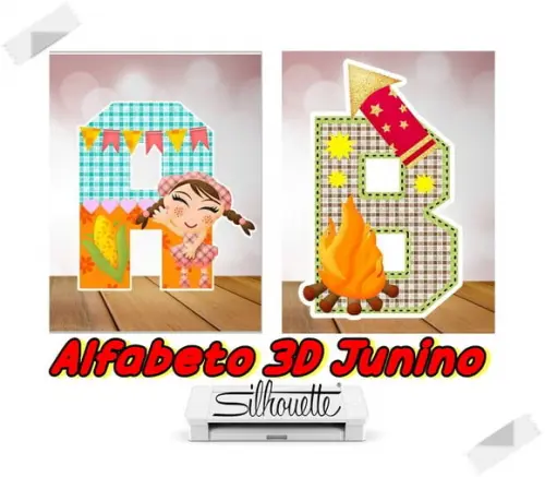 Arquivo de corte Letras 3D - Festa Junina ***Studio