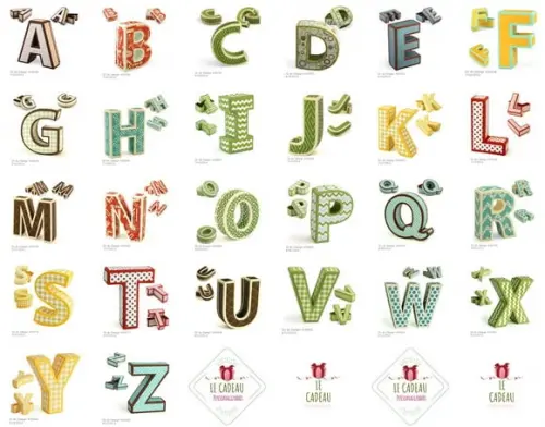 Arquivo de corte Letras maiúscula 3D *Studio