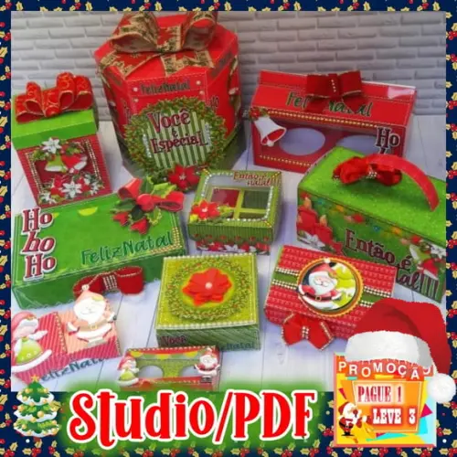Arquivo de corte Natal verde e vermelho *Studio/PDF/PNG*