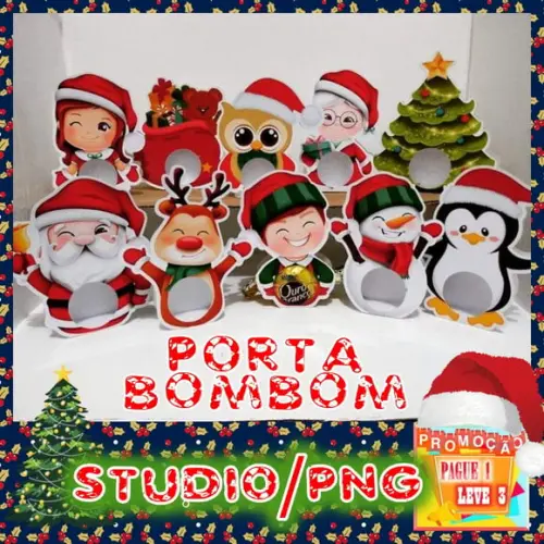 Arquivo de corte Porta Bombom de Natal *Studio/PNG*