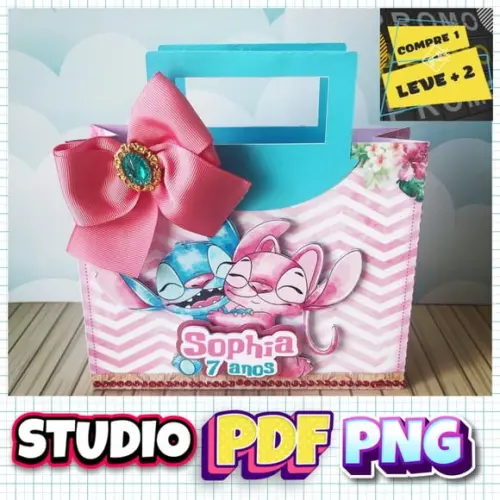 Arquivo de Corte Sacola Lilo e Stitch Studio/pdf/png