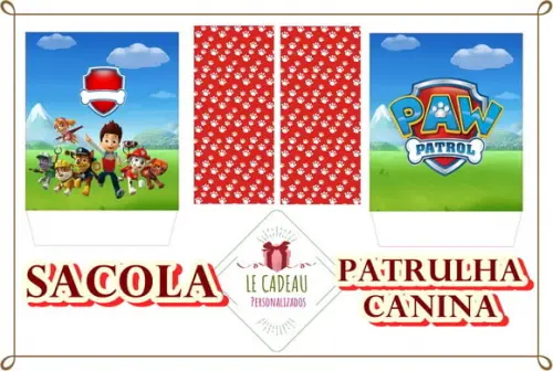 Arquivo de corte Sacola Patrulha Canina (M e G) Studio/PDF