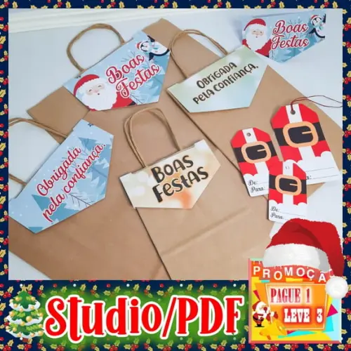 Arquivo de corte Tags e Lapelas Natal *Studio/PDF